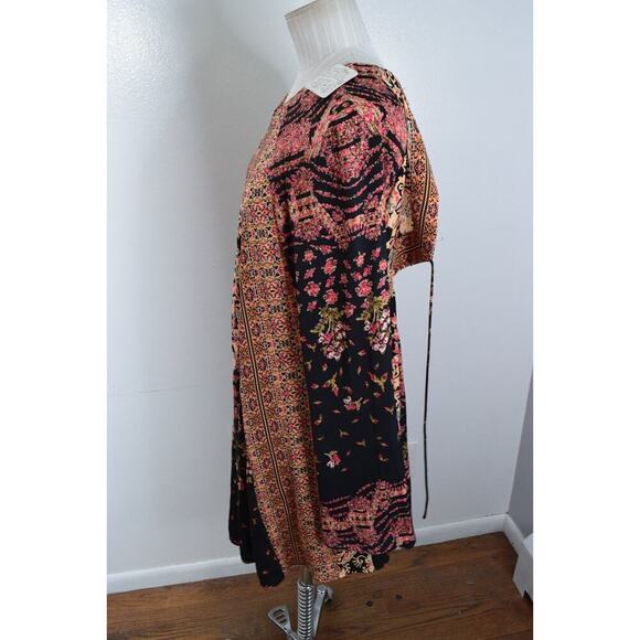 Free People Stevie Printed Tunic Dress Tie Back Womens XS Floral Bandana - Picture 2 of 7